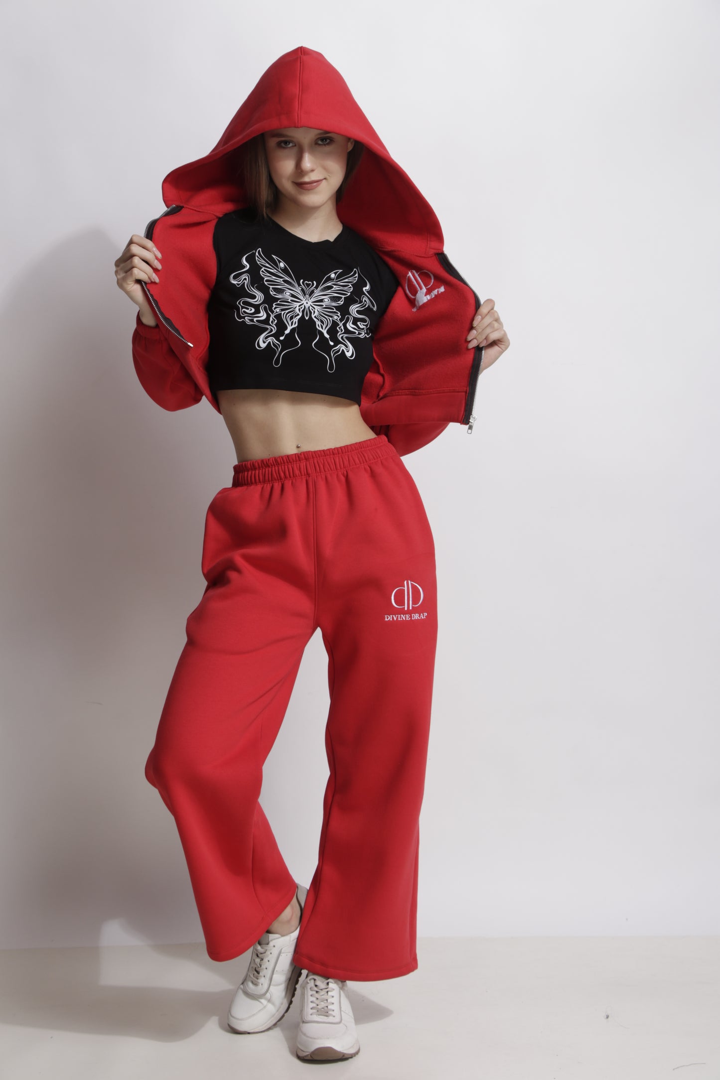 Women Red Winter Co-ord Set